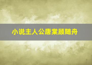 小说主人公唐棠顾随舟