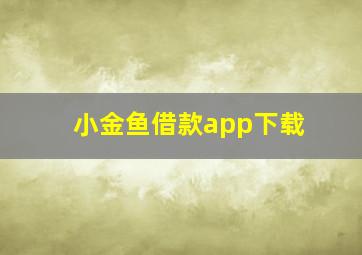 小金鱼借款app下载