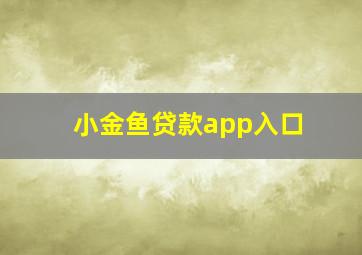 小金鱼贷款app入口