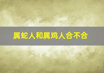 属蛇人和属鸡人合不合