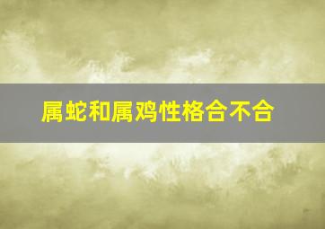 属蛇和属鸡性格合不合