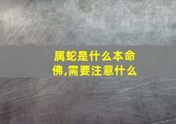 属蛇是什么本命佛,需要注意什么