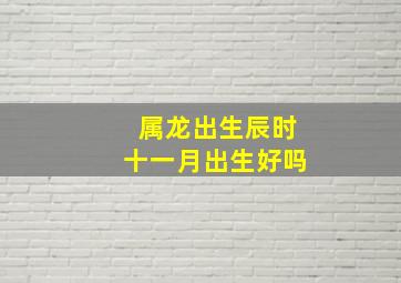 属龙出生辰时十一月出生好吗