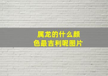 属龙的什么颜色最吉利呢图片