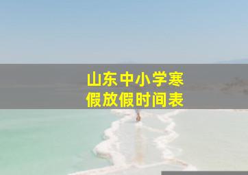 山东中小学寒假放假时间表