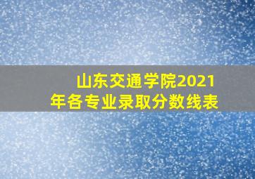 山东交通学院2021年各专业录取分数线表