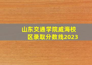 山东交通学院威海校区录取分数线2023