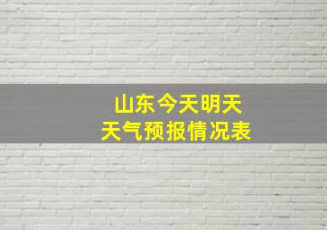 山东今天明天天气预报情况表