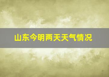 山东今明两天天气情况