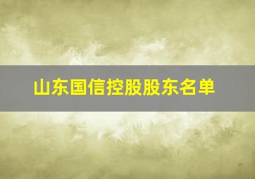 山东国信控股股东名单