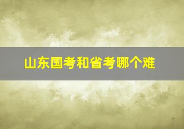 山东国考和省考哪个难