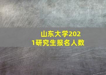 山东大学2021研究生报名人数