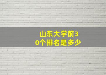 山东大学前30个排名是多少