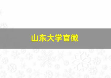 山东大学官微