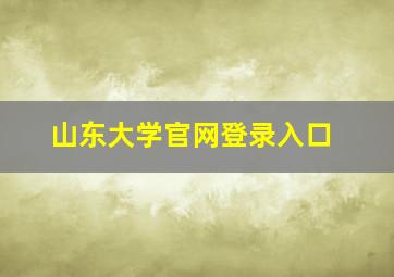 山东大学官网登录入口