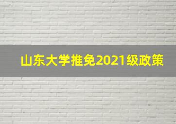 山东大学推免2021级政策