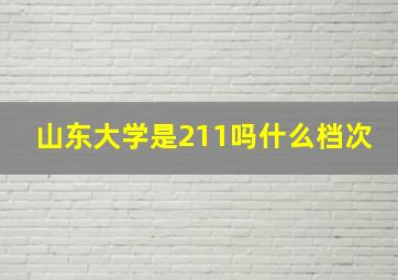 山东大学是211吗什么档次