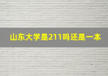 山东大学是211吗还是一本