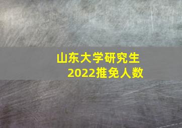 山东大学研究生2022推免人数