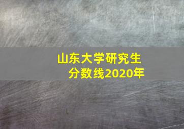 山东大学研究生分数线2020年