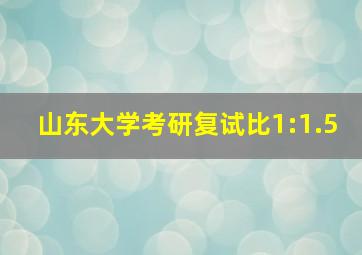 山东大学考研复试比1:1.5