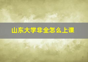 山东大学非全怎么上课