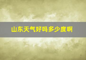 山东天气好吗多少度啊