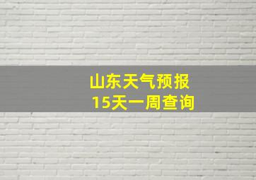 山东天气预报15天一周查询