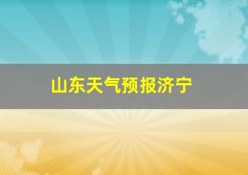 山东天气预报济宁