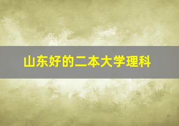 山东好的二本大学理科