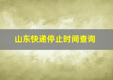 山东快递停止时间查询