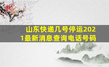 山东快递几号停运2021最新消息查询电话号码