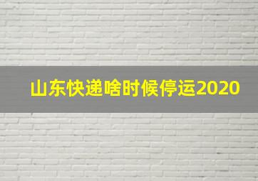 山东快递啥时候停运2020