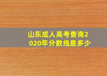 山东成人高考查询2020年分数线是多少