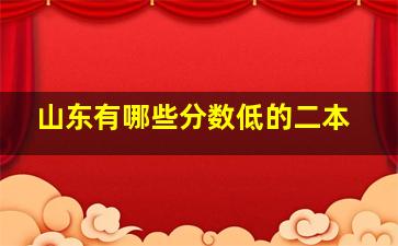 山东有哪些分数低的二本