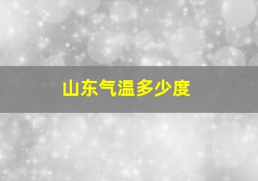 山东气温多少度