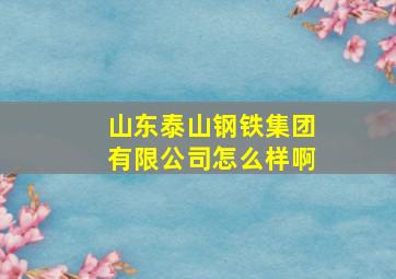 山东泰山钢铁集团有限公司怎么样啊