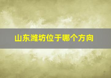 山东潍坊位于哪个方向