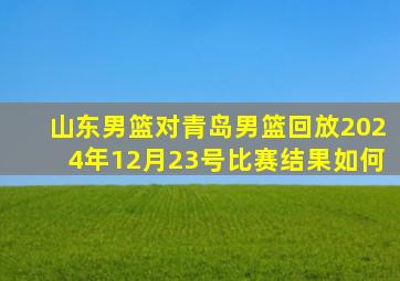 山东男篮对青岛男篮回放2024年12月23号比赛结果如何