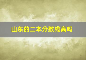 山东的二本分数线高吗