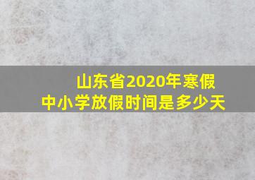 山东省2020年寒假中小学放假时间是多少天