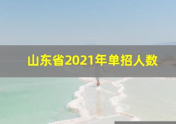 山东省2021年单招人数