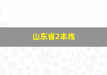 山东省2本线