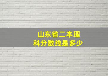 山东省二本理科分数线是多少