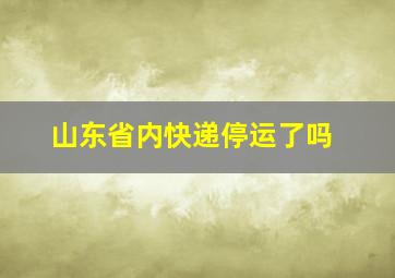 山东省内快递停运了吗