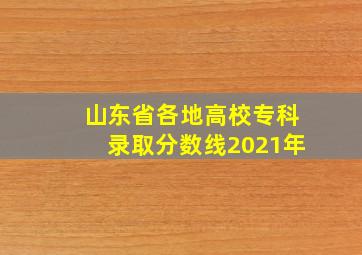 山东省各地高校专科录取分数线2021年