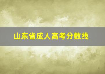 山东省成人高考分数线