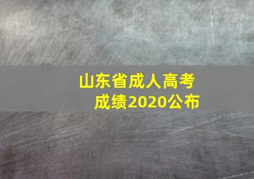 山东省成人高考成绩2020公布