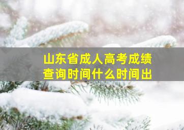 山东省成人高考成绩查询时间什么时间出