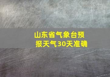 山东省气象台预报天气30天准确